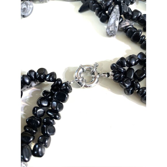 Multi Strand Onyx Necklace Gemstone Jewelry - Picture 8 of 13